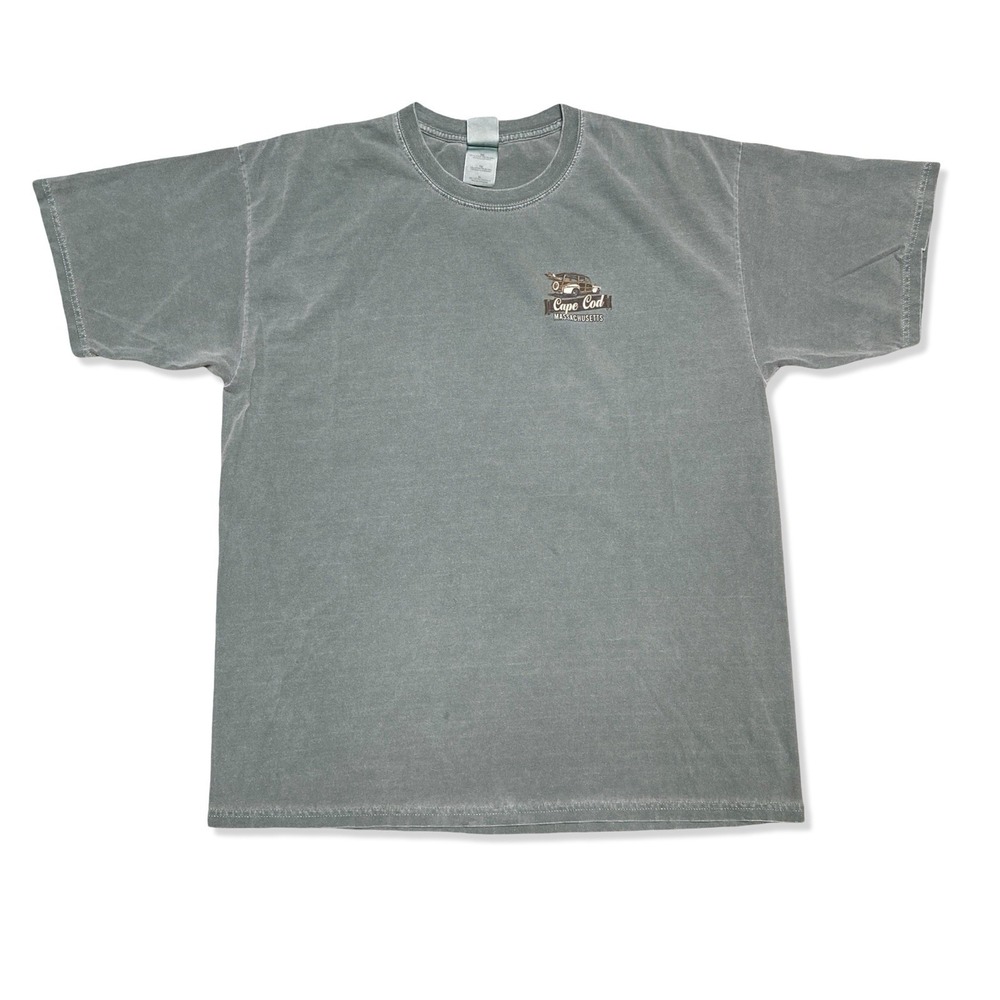 Gildan Cape Cod Massachusetts Garment Dyed T-Shirt Mens XL Gray Graphic Tee